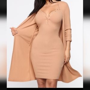 2 Piece Tan Dress Set